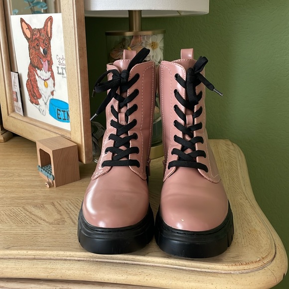 Limelight Dusty Pink Combat Boots - Picture 8 of 9